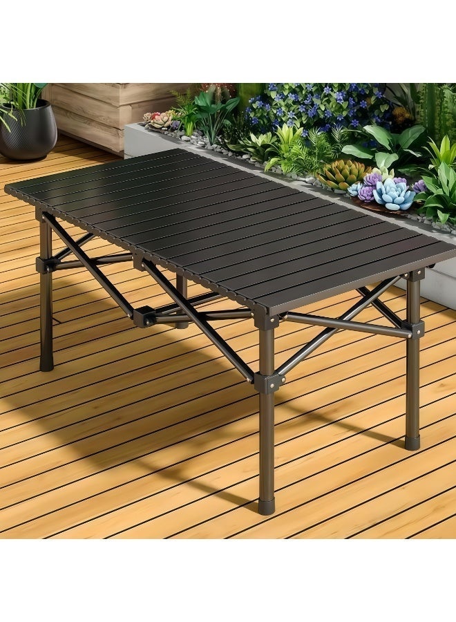 BLOOMING TIME Lightweight Folding Camping Table – Portable Outdoor Picnic, BBQ, Beach & Fishing Table with Carry Bag, Strong X-Frame Stability 95×55×50 cm - Image 5